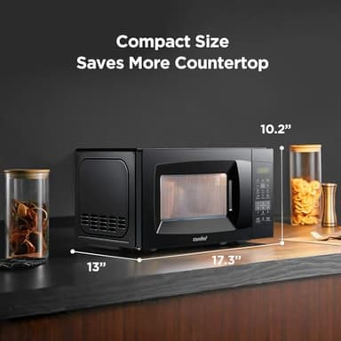 COMFEE EM720CPL-PMB Countertop Microwave Oven with Sound On/Off, ECO Mode and Easy One-Touch Buttons, 0.7 Cu Ft, Black - Image 4