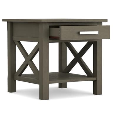 SIMPLIHOME Kitchener SOLID WOOD 21 inch Wide Square Contemporary End Side Table in Farmhouse Grey for the Living Room and Bedroom - Image 4