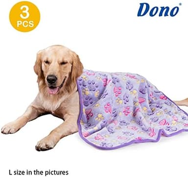Dono 1 Pack 3 Dog Blankets, Soft Fluffy Fleece Pet Blanket Warm Sleep Mat Paw Print Design Puppy Kitten Throw Blankets Doggy Blanket for Dogs - Image 4