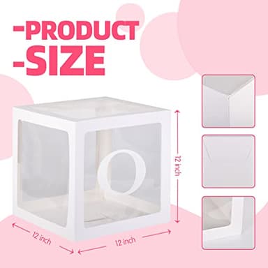 TECKED First Birthday Decorations For Boy Or Girl, 3 Pcs ONE Balloon Boxes For 1st Birthday, Baby Clear Blocks Party Decor With ONE Letters For Photoshoot Props, Cake Smash Backdrop - Image 3