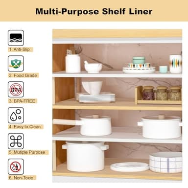 Shelf Liner, 23.6 Inches x 20 FEET Non-Slip Kitchen Cabinet Liner, Washable Oil-Proof Non-Adhesive Contact Paper for Kitchen Drawer, Cabinet, Shelves, Refrigerator, Storage, Desks, coutertops - Image 3