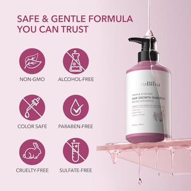 Onion & Rosemary Hair Growth Shampoo: Biotin Infused Shampoo for Hair Loss and Thinning Hair - Promotes Healthier, Thicker and Stronger Hair for Women and Men (16.9 Fl Oz (Pack of 1)) - Image 8
