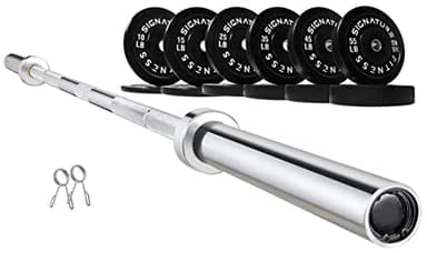 Fitvids Olympic 2" Bumper Plates Set Including 370LB Complete Weight Set (10Lb to 55LB) & 7FT Olympic Barbell Bar(415 Pounds Total), Multiple Packages - Image 1