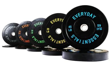 Fitvids 2" Olympic Bumper Weight Plates Set for Strength Training & Weightlifting, 260LB Set (10LB, 15LB, 25LB, 35LB, 45LB), Multiple Packages - Image 1