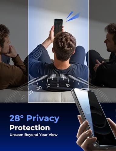 MAGIC JOHN 2 Pack for iPhone 16e 6.1inch Privacy Screen Protector, Tempered Glass Film, Auto Dust-Elimination, Bubble Free, Easy Installation - Image 2