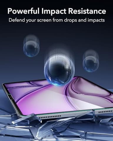 ESR 2 Pack Screen Protector for iPad Air 13 Inch M3/M2 (7th/6th Generation, 2025/2024), 9H Tempered Glass Film with Easy Application Tray, Scratch Resistant, Bubble Free, HD Clarity, Touch Sensitive - Image 6
