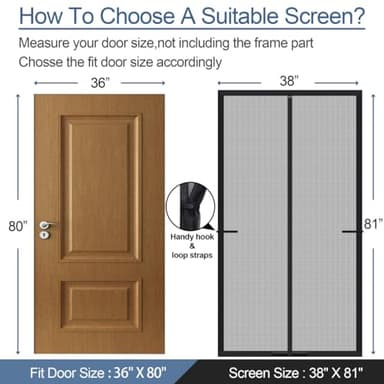 High Density Magnetic Screen Door,Reinforced Thicker Mesh,Full Strip Magnets,Retractable Door Screen Magnetic Closure,Heavy Duty Door Net Screen Magnet for Single Door 36x80 - Image 7