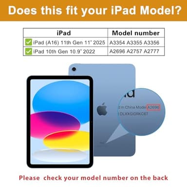 ProCase Kids Case for iPad A16 11th Generation 2025/iPad 10th Generation 2022 with Pencil Holder, iPad 11/10 Case Shockproof Lightweight Cover with Stand Convertible Handle for Children -Blue - Image 2