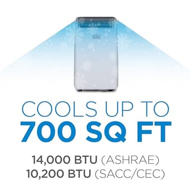 BLACK+DECKER Smart Portable Air Conditioner, 14,000 BTU (10,200 BTU SACC) for Rooms up to 700 Sq. Ft., Smart Portable AC with Follow Me Remote and Window Kit, BPACT14WT, White - Image 6