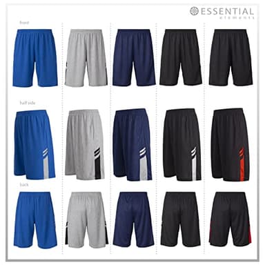 5 Pack: Men's Dry-Fit Sweat Resistant Active Athletic Performance Shorts - Image 2