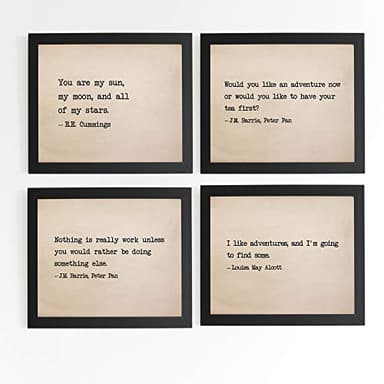 Famous Poetry - J.M. Barrie, E.E. Cummings, Louisa May Alcott, Motivational Wall Art, This Poetic Collage Inspired Wall Print Is For Home Decor, Kids Bedroom Decor, Studio Decor, Unframed - 8 x 10 - Image 3