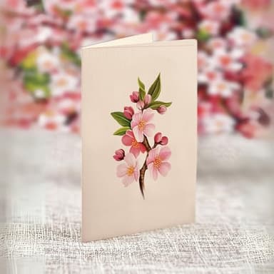 Freshcut Paper Pop Up Cards, Japanese Cherry Blossoms, 12 Inch Life Sized Forever Flower Bouquet 3D Popup Greeting Card, Birthday Cards, Valentine's Day Card, Blank Notecard & Envelope - Image 5