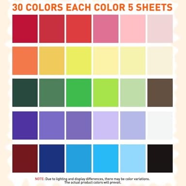 MAXECHO 12" X 12" Colored Cardstock Bulk 150 Sheets 30 Assorted Colors Construction Paper Card Stock Printer Paper for DIY Crafts, Kids School Supplies, Cricut, 180 GSM - Image 3