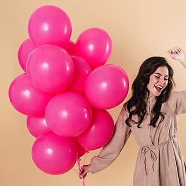 RUBFAC Hot Pink Balloons Different Sizes 105pcs 5/10/12/18 Inch for Garland Arch, Latex Party Balloons for Wedding Birthday Baby Shower Anniversary Valentine's Day Princess Theme Party Decoration - Image 4