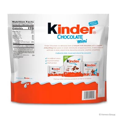 Kinder Chocolate Mini, 29.2 oz Bulk Pack, Up to 138 Minis, Milk Chocolate Bar with Creamy Milky Filling, Individually Wrapped Candy - Image 3