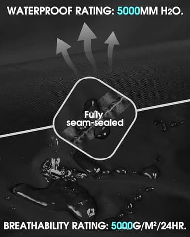 33,000ft Packable Rain Pants for Women Waterproof Pants Lightweight Rain Over Pants Outdoor Windproof Pant for Golf Hiking Black - Image 3