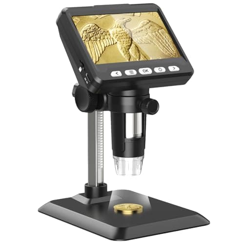 Microscope, 1000x Coin Magnifier, 1080P Coin Microscope with Lights, LCD Digital Magnifying Glass, Photo and Video Capability, Support PC View Windows and MacOS, Ideal for Coin and Jewelry Collectors - Image 1