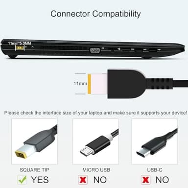 Vanzer 170W AC Charger Fit for Lenovo Thinkpad T15p T15g P15v P16v P15 P16 P17 Gen 3 2 1 P50 P51 P52 P53 P70 P71 P73 P1 Gen 6 5 4 3 2 1 W540 W541 Power Adapter - Image 6