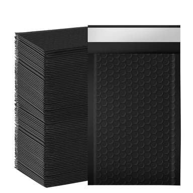 packbabol Bubble Mailers, 4x7 Inch Poly Padded Bubble Mailers Pack of 100 Bubble Envelopes Opaque Self Seal Adhesive Waterproof Bags for Shipping and Packaging(Black,4x7-100Pc) - Image 1