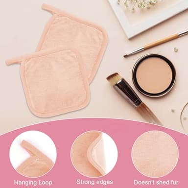 Puomue Makeup Remover Cloth 12 Pack, Ultra Soft and Reusable Microfiber Makeup Remover Towels for All Skin Types, Perfect Face Towels for Women, 6 Inch X 6 Inch, Multicolor - Image 3