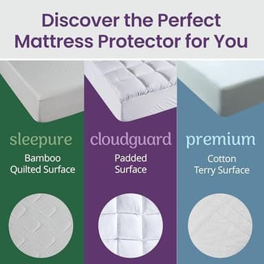 SafeRest Sleepure Waterproof Mattress Protector King Size - Viscose Derived from Bamboo - Fitted with Stretchable Pockets - Machine Washable Cotton King Mattress Cover for Bed - Image 5