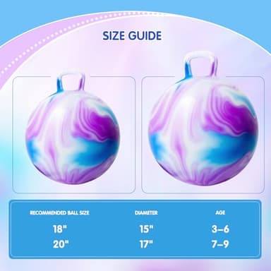 INPANY Hopper Ball, 18 Inches Bouncy Ball with Handles, Bouncing Bounce Balls Hopper, Inflatable Jumping Hopping Toys for Kids Ages 3-6, Hoppity Hop Girls Boys Gifts, Pump Included - Image 8