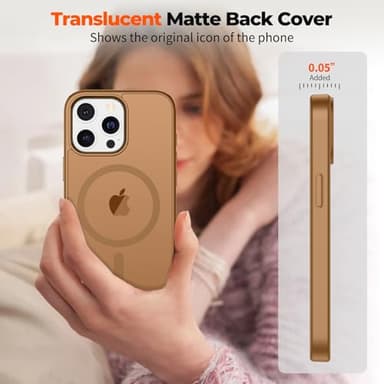 zapica Magnetic for iPhone 13 Pro Case, [Compatible with MagSafe] [Military Grade Drop Protection] Translucent Matte Shockproof Anti-Scratch Phone Case, Brown - Image 7