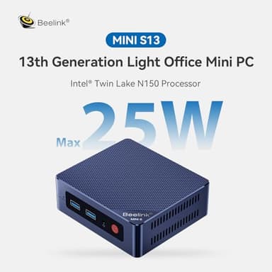 Beelink Mini PC, Mini S13 Intel Twin Lake N150 (Upgraded N100, 4C/4T), Mini Computer 16GB DDR4 RAM 500GB M.2 PCIe 3.0 SSD, Desktop PC Dual HDMI 4K UHD/Gigabit Ethernet/WiFi6/BT5.2/W-11/HTPC/W-11 Pro - Image 2