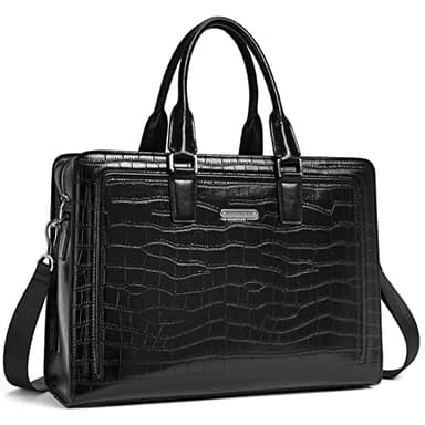 BOSTANTEN Women Genuine Leather Briefcase Tote Business Vintage Handbag 15.6" Laptop Shoulder Bag - Image 7