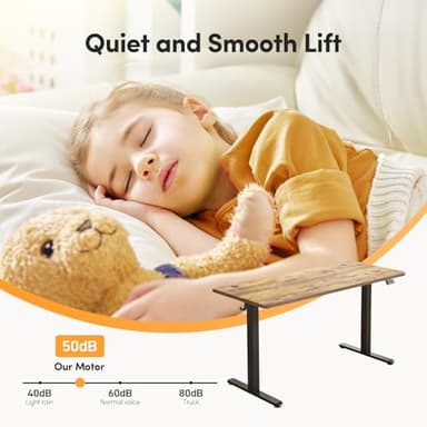 FEZIBO Electric Standing Desk Adjustable Height, 48 x 24 Inch Sit and Stand Desk, Home Office Desk, Ergonomic Workstation Computer Desk, Rustic Brown - Image 5