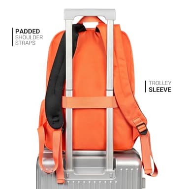 ZORFIN 26L Backpack for School, College, and Travel: Water Resistant Bookbag with 8 Compartments - Tangerine - Image 6