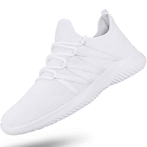 Feethit Mens Slip On Running Shoes Breathable Lightweight Comfortable Fashion Non Slip Sneakers for Men Cs05 White Size 12 - Image 1