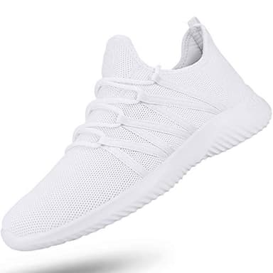 Feethit Mens Slip On Running Shoes Breathable Lightweight Comfortable Fashion Non Slip Sneakers for Men Cs05 White Size 12 - Image 1