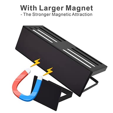 Roysili Magnetic Spice Rack for Refrigerator Magnetic Fridge Shelf for Kitchen Spice Organizer Magnetic Shelf for Fridge Space Saving Black 4 Pack with Magnetic Paper Towel Holder - Image 2