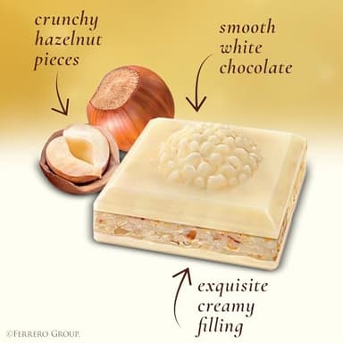 Ferrero Rocher premium chocolate bar, White Chocolate with Hazelnut Filling, Perfect Self Treat, 3.1 oz Each - Image 4