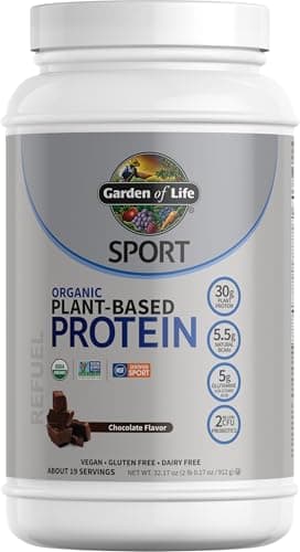 Garden of Life Organic Vegan Protein Powder with Probiotics, BCAAs, NSF Certified, Gluten Free & Sport, Non GMO, Sport Protein Powder, 19 Servings, Chocolate - Image 1