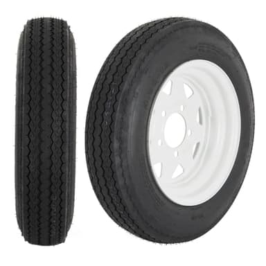 YUANXING Trailer Tires on Rim 4.80-12 480-12 4.80 X 12 Load Range C，5 Lug 12 in.Wheel White - 5 on 4.5"，Set of 2 - Image 1