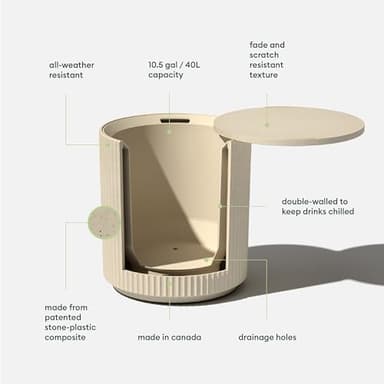 Veradek Cooler Side Table - 2 in 1 - Designed for use as Outdoor Side Table, Patio Decor and Ice Chest - Image 4