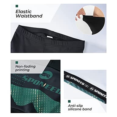 sponeed Gel Padded Cycling Shorts Men Biking Underwear Pants Multi Dark Green US Medium - Image 5
