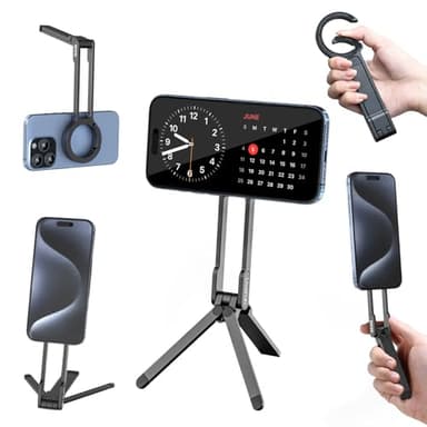ULANZI MA30 Magnetic Phone Tripod Stand for iPhone - Aluminium Maglock Smartphone Mini Tripod Pocket Cell Phone Stand Strong Magnet Quick Mount Compatible with iPhone 17 16 15 14 13 12 Series, Black - Image 1