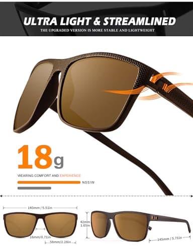 NSSIW Polarized Sunglasses Men and Women, Mens Sunglasses Polarized with Lightweight Frame and UV Protection for Driving Golf - Image 4