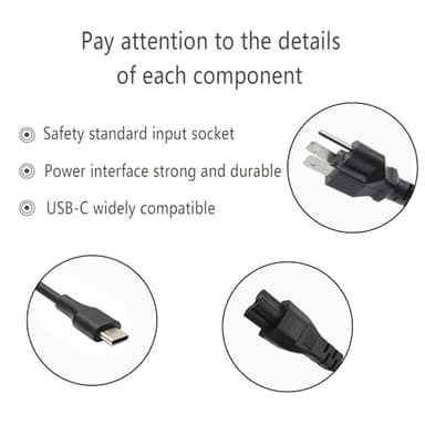 Yodzgaco 65w USB C Chromebook Charger for Lenovo,Hp,Dell, Acer, Asus, Samsung, Universal USB C Laptop Charger for Hp Chromebook X360/Spectre X360 Compatible with Lenovo Thinkpad Type C Power Cord - Image 2