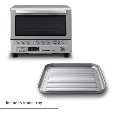 Panasonic FlashXpress Toaster Oven Countertop, 4-Slice Compact Size with Double Infrared Heating, 6 Auto Cook Options and Precise Temperature Control, 1300W - NB-G110P (Silver) - Image 6