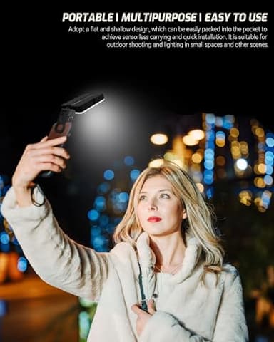 Portable Selfie Light for iPhone: 90 LED Rechargeable Phone Fill Lights, Ring Light for Camera Picture, Makeup Photo, Video Conferences, Laptop Use, Zoom Meetings, TikTok, Vlog Photography - Image 6