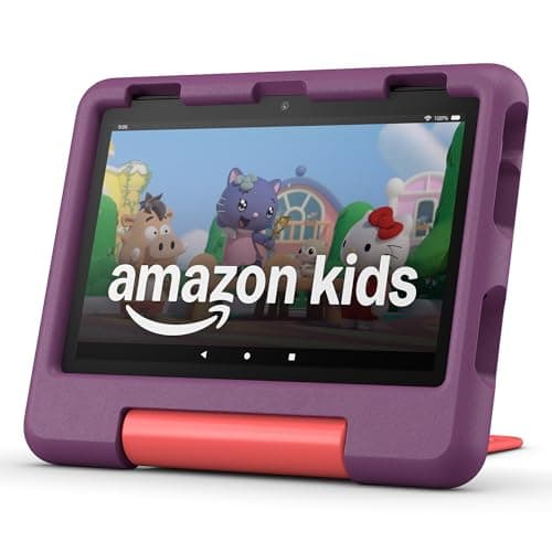 Amazon Fire HD 8 Kids tablet (newest model), ages 3-7. With bright 8" HD screen. Includes ad-free and exclusive content, parental controls and 13-hr battery, 32GB, Grape - Image 1