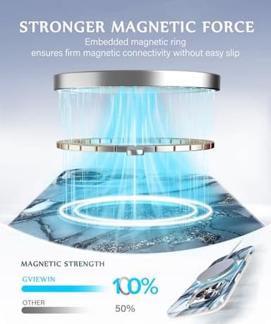 GVIEWIN for iPhone 16 Pro Case Compatible with MagSafe, with Screen & Lens Protectors, Military-Grade Protection Slim Marble Shockproof Magnetic Phone Case for 16 Pro 6.3", Azurite Drift/Blue - Image 4