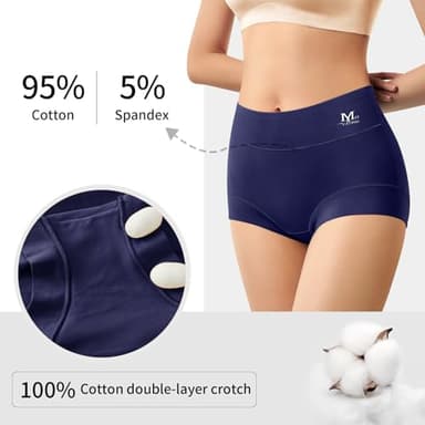 MEIYATING Boy Shorts Underwear for Women Cotton Compression Plus Size High Waisted Boxers Briefs Panties Boyshort 4 Pack - Image 2