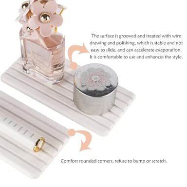 NiuYichee 2 PCS Water Absorbent Diatomite Coasters Rectangle, Grooved Design, Water Absorbing Stone Used for Hand Soaps & Plants & toiletries in The Modern Home - Image 3