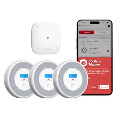 X-Sense Combination Smoke and Carbon Monoxide Detector with Voice Location, Interconnected Smoke Detector Carbon Monoxide Detector Combo with Base Station (Included), Model XP0A-MR31 - Image 1