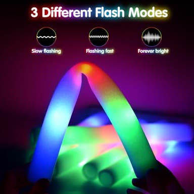 OLUPP 102 PCS Led Foam Sticks, Bulk Glow Sticks with 3 Colors Flashing, Light Up Baton Wands for Kids, Glow Sticks Party Supplies for party, Wedding, Raves, Concert, Camping, Sporting Events - Image 3